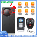 Wireless Vibration Bike Alarm With Remote Control Anti-Theft Alarm 110dB Loud Bike Door Window Motorcycle Security Alarm System