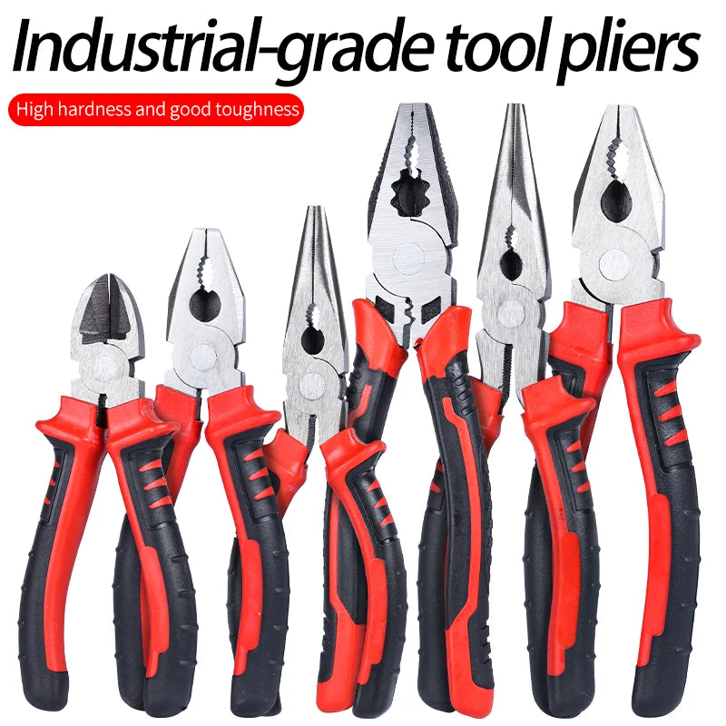 3-Piece Set of Wire Cutters, Diagonal Pliers, Needle-Nose Pliers, Industrial-Grade Premium Pliers, Made of Durable Chrome Vanadium Steel, Suitable for Cutting Wires, Tightening Screws, Etc