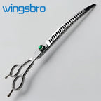 wingsbro 8/7 inch Pet Grooming Scissors,Dog Curved Scissors ,Pet Curved Thinning Scissors,Dog Shark Scissors