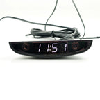 White Red Blue Green 12-24V Moon Type Thermometer Voltmeter Clock LED Display Car Dashboard Clock Dual Temperature Sensor
