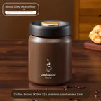 Vacuum Coffee Bean Storage Container Stainless Steel Airtight Canister Light-proof Tea Spice Food Storage Jar Kitchen Tool