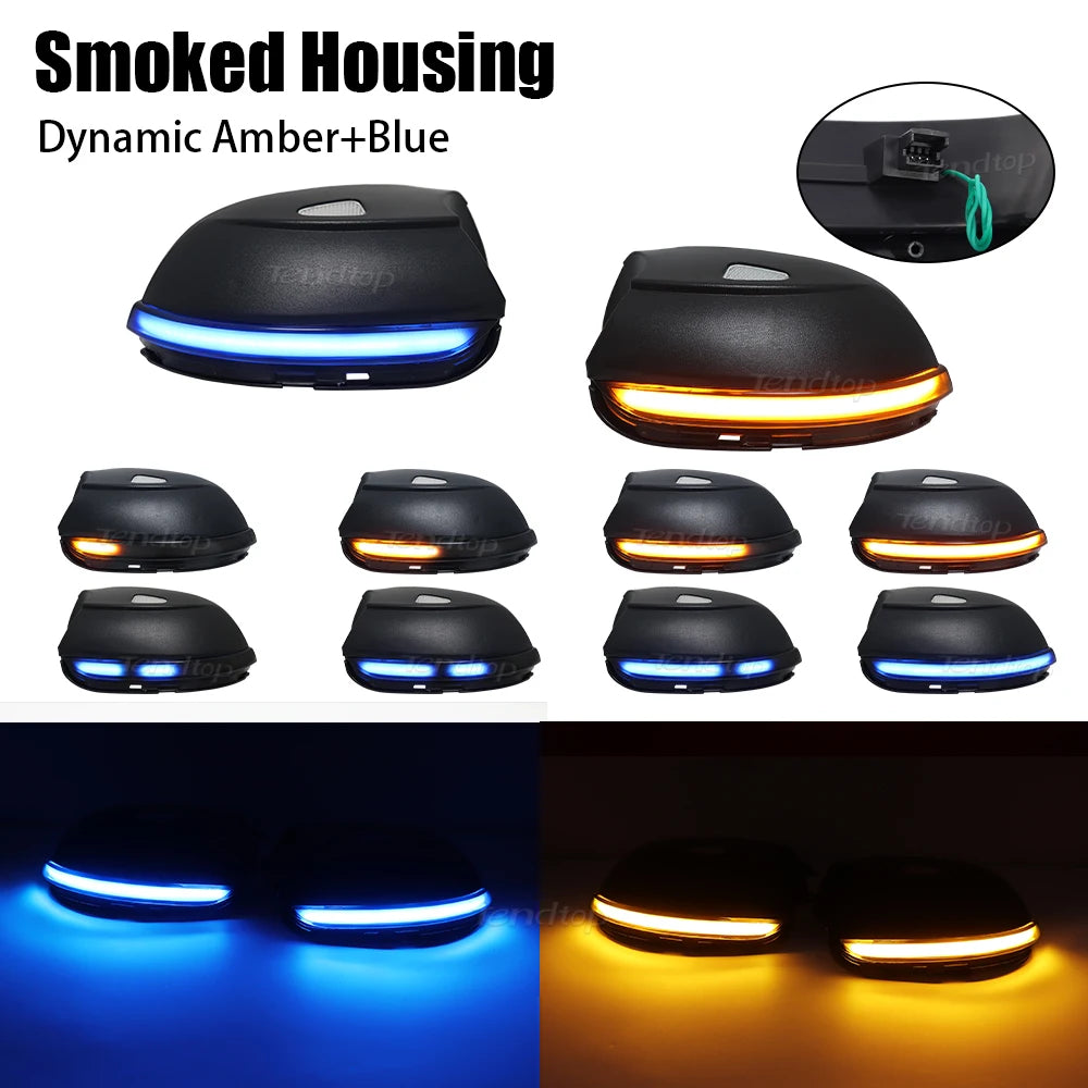2pcs Dynamic LED Mirror Turn Signal Indicator Lights for VW Passat B7 CC Jetta MK6 EOS Scirocco