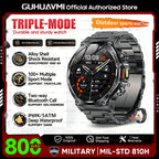 2026 New 800mAh Big Battery Smart Watch Men Outdoor GPS Flashlight 5ATM Waterproof Bluetooth Call AMOLED HD Sports Smartwatches