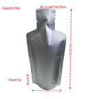 100pcs Bottle Shaped Small Sample Bag Food Grade Aluminum Foil Packaging Pouches for Juice Liquid Beverage Drinking 10g 30g 50g