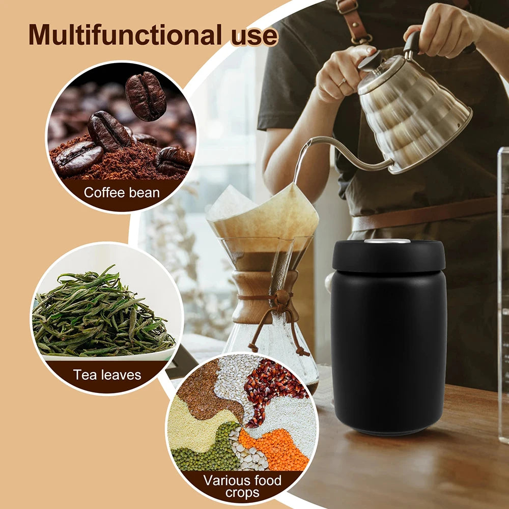 Coffee Beans Vacuum Sealed Jug 304 Stainless Steel Food Keep Fresh Storage Container Kitchen 1200ml Coffee Vacuum Canister
