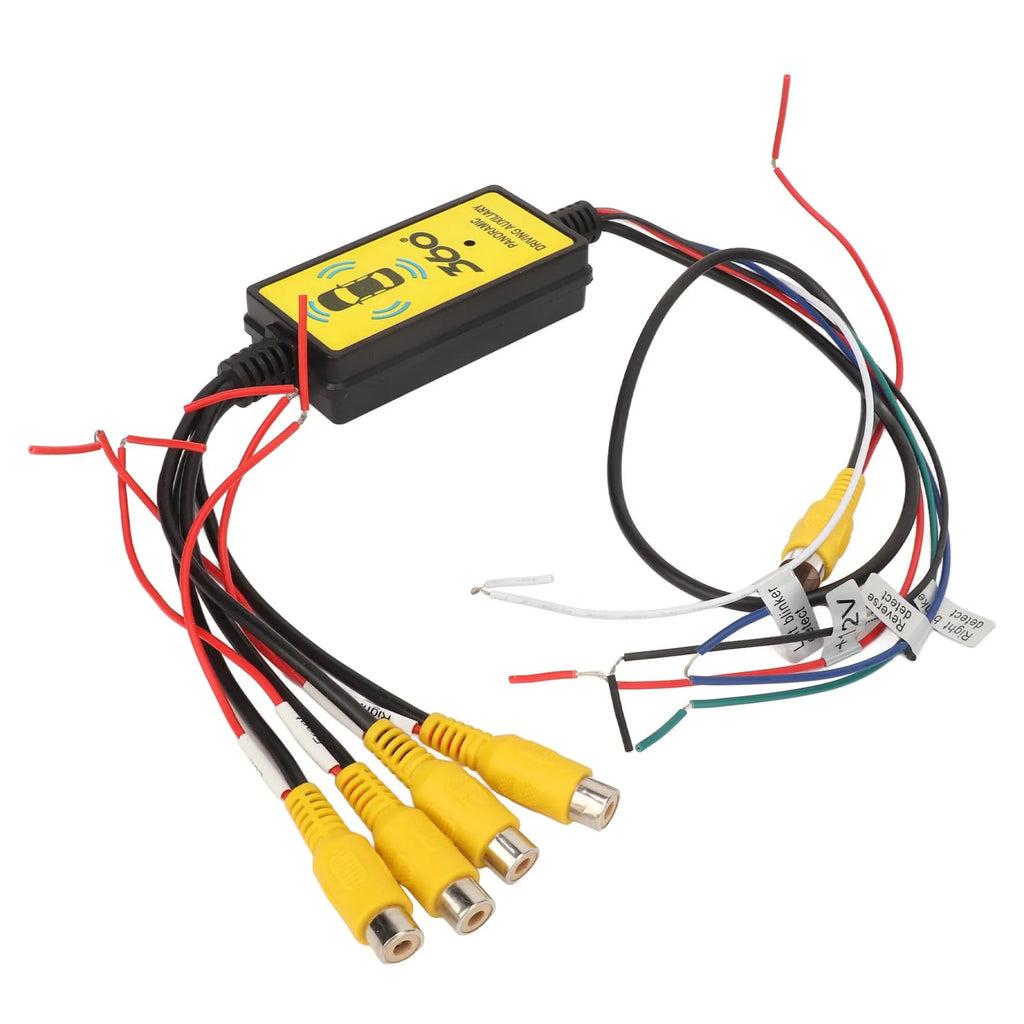 4 Way Backup Camera Video Switcher Easy Installation Intelligent Circuit Detection Video Splitter Switcher 8V‑16V for Trucks