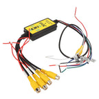 4 Way Backup Camera Video Switcher Easy Installation Intelligent Circuit Detection Video Splitter Switcher 8V‑16V for Trucks