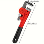 Heavy Duty Straight Pipe Wrench, Adjustable Aluminum Plumber Wrench, Red, 8in/12in