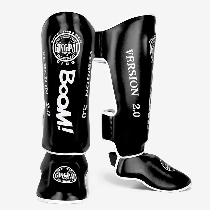 Muay Thai Shin Instep Guards Thickened Leg Protectors, Sanda Boxing Taekwondo, S-L, Multi-Color