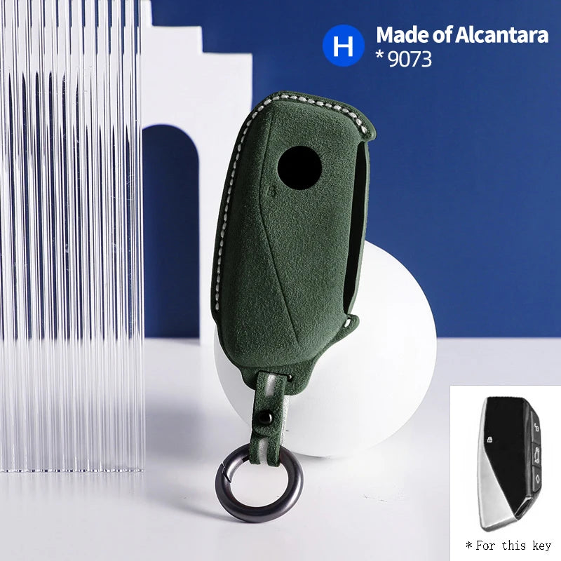 Alcantara Car Key Fob Cover Case for BMW 7 Series 735i 740Li i7 X7 X1 U11 G07 LCI XM
