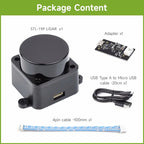 LDROBOT D500 kit 12meters Radar Lidar COIN-D4 Scanner 360 Degree Scanning 30000Lux Support ROS1 and ROS2 for Indoor and outdoor
