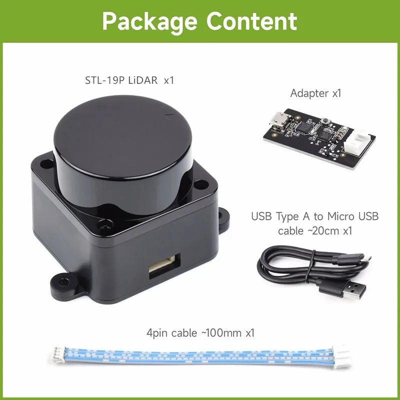 LDROBOT D500 kit 12meters Radar Lidar COIN-D4 Scanner 360 Degree Scanning 30000Lux Support ROS1 and ROS2 for Indoor and outdoor