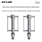 GUB QR006 Retro Quick Release Folding Mountain Bike Aluminum Alloy Bicycle Pedal with Triple Bearings Anti-Slip