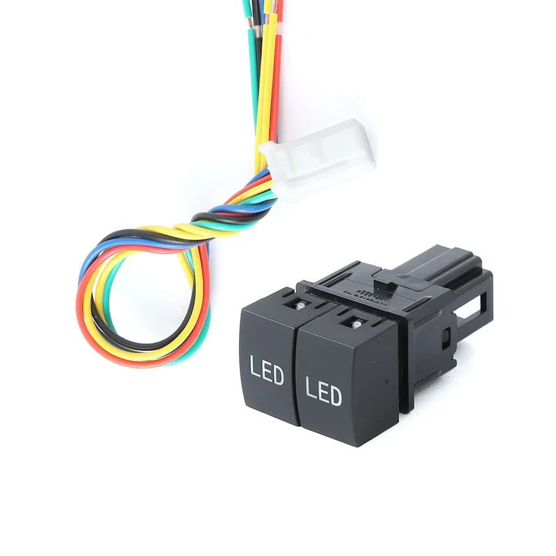 1 PC Green LED Car Dual Switch Fog Lights Radar Power Supply LED DRL Headlight On Off Switch Button Fit for Nissan X-TRAIL 2023