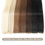 Butterfly Weft Extensions Human Hair Hand Tied Invisible PU Bundles Hole Flat Remy Twin Tabs PU Weft Free Beads 40-50g/Pack