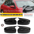 For Infiniti G25 G37 Q40 Q60 2009-2015 Car Rearview Side Mirror Cover Wing Cap Door Exterior Housing Shell Trim ABS