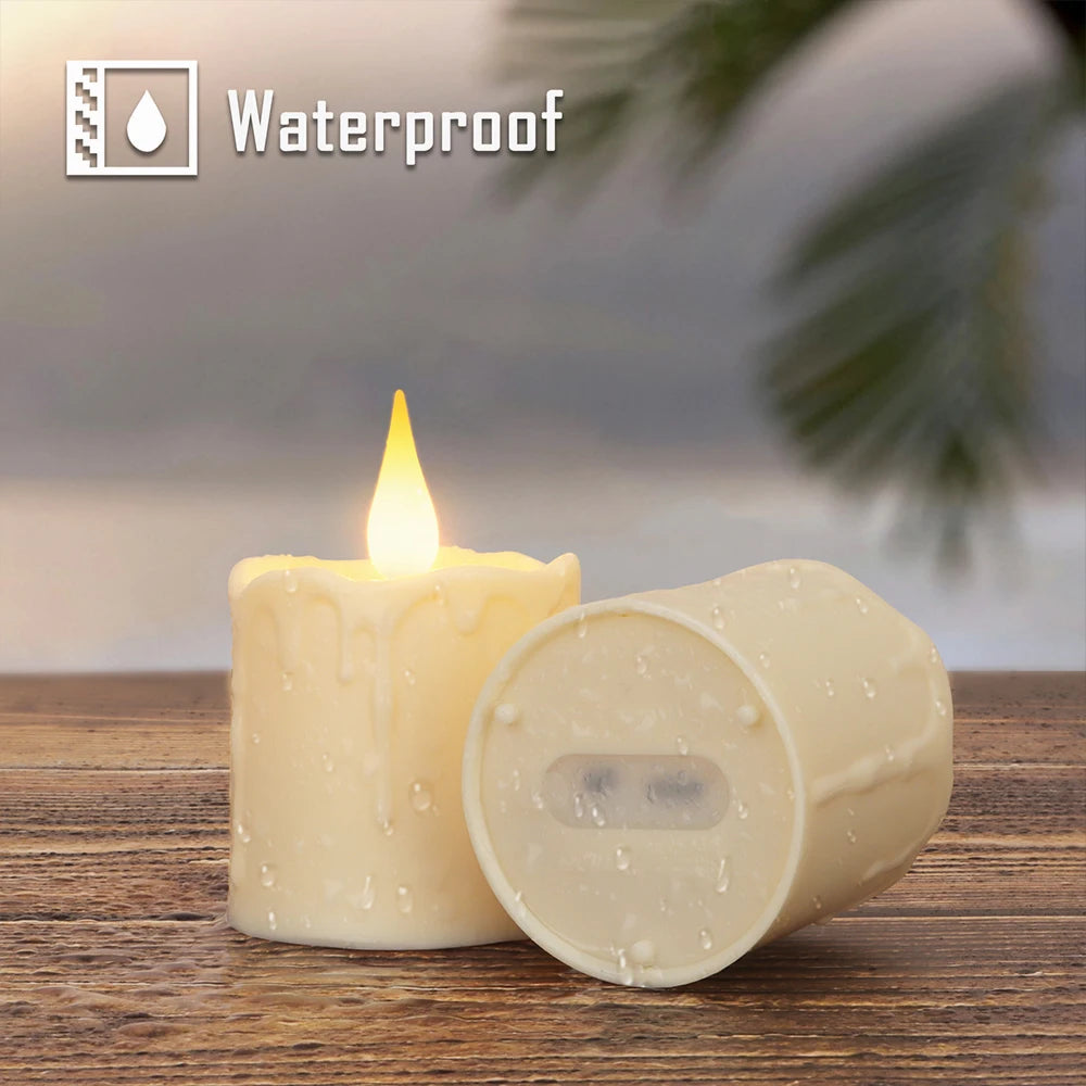 Realistic Flickering Flame LED Candle USB Rechargeable with Remote Waterproof 8H Timer for Wedding Holiday Home Decor Gift Set