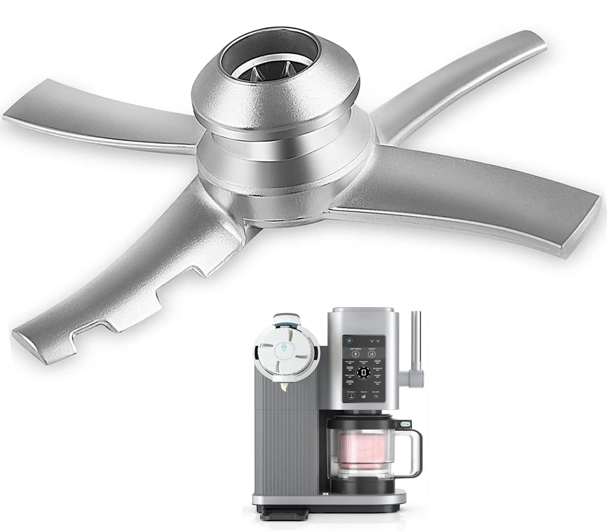 Blade For Ninja Swirl Creami NC700 NC701 NC701C Ice Cream Maker, Mixing Blade Paddle Replacement Stainless Steel, Silver