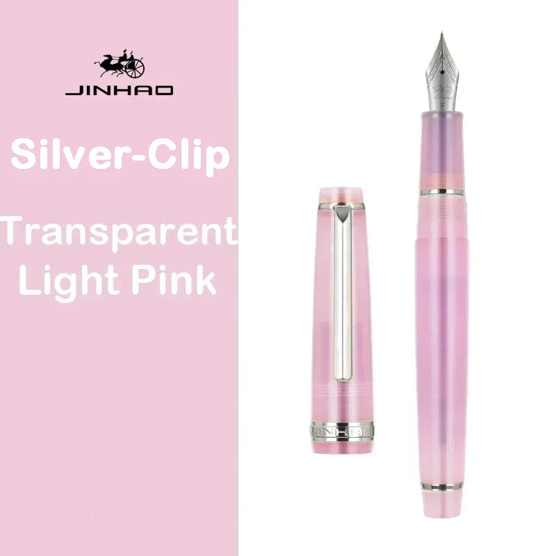 JINHAO 82 Fountain Pen Spin Silver Clip EF F M Nib Business Office School Supplies Ink Pens Korean Stationery Pens for Writing