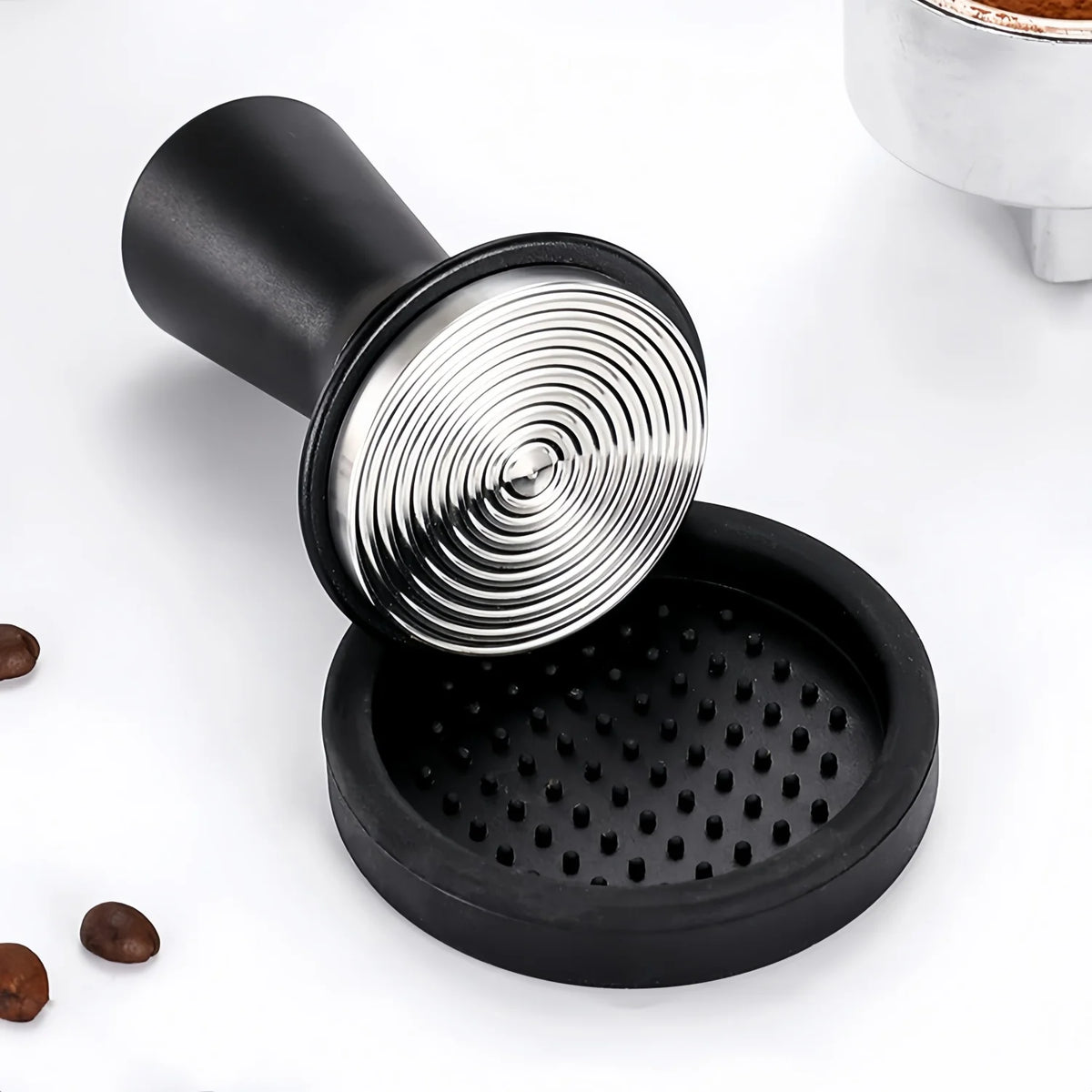 4/7Pcs Coffee Utensil Stainless Steel Powder Press Hammer Loose Powder Needle Powder Ring Practical Professional Coffee Tools