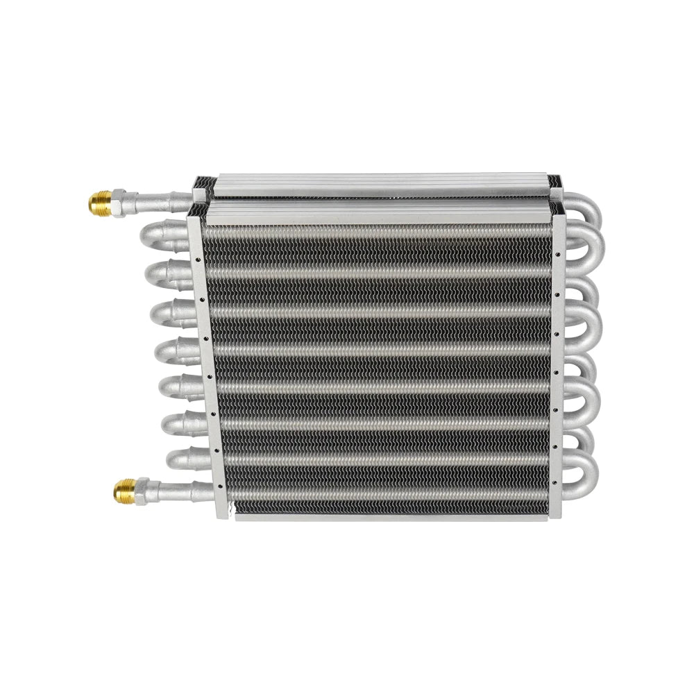 Universal transmission oil cooler kit aluminum radiator with hose, 10 row black