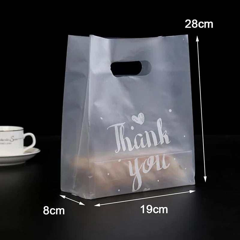 50pcs Thank You Plastic Candy Gift Bags Shopping Bags Wedding Wrapping Bags