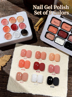 9Colors Jillradia Patting Glue Smudge Canned High Saturation Popular Semi-Solid Nail Polish Glue Women's Salon Manicure DIY