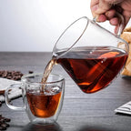 Glass Pour Over Coffee Server with Dot Scale Brewed Coffee Sharing Pot 300ml 600ml Heat Resistant Hand Made Drip Coffee Pot
