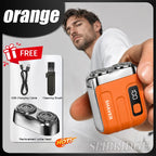 Men's Mini Electric Shaver Rechargeable Waterproof Wet/Dry Beard Razor - Black