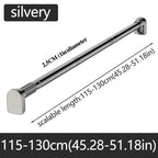 Adjustable Stainless Steel Shower Curtain Rod Clothes Drying Rack No-Drill Telescopic Pole for Laundry Room Bathroom