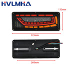 2PCS 12/24V Dynamic LED Truck Tail Light Turn Signal Rear Brake Lights Reverse Signal Lamp Trailer Lorry Bus Camper Caravan
