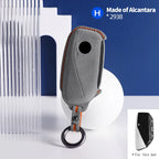 Alcantara Car Key Fob Cover Case for BMW 7 Series 735i 740Li i7 X7 X1 U11 G07 LCI XM