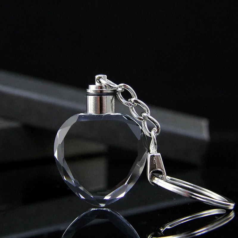 XTOOL Wholesale 10pcs Blank K9 Shining Crystal Heart Shaped Keychain for 3D Laser Engraving Crystal Pendants