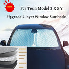 Tesla Model 3 Front Windshield Sunshade 6-Layer Upgraded Y S X Sunshade Automatic Block Summer Sunscreen Heat Shield Cover