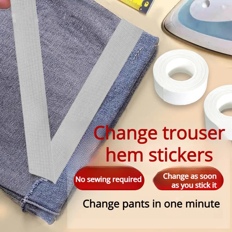 Double Sided Fabric Tape Invisible No Sew No Iron Pants Hem Tape Secret Body Adhesive Stickers DIY Clothes Shorten Sewing Tools