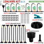 DIY Garden Misting Cooling System Spray Kit for Greenhouse Patio Irrigation, 5-30m