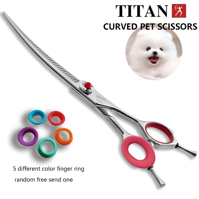 TITAN 7.0 inch Pet Grooming Scissors, Professional Dog Hair Cutting Shears