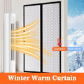 Magnetic thermal door curtain windproof insulated partition, no-drill, 100x180-250cm