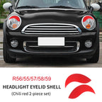 ABS Glossy And Matt Black Color Angry Eyelid For MINI Cooper F65 F66 F54 F55 F56 F57 R55 R56 R57 R58 R59 Car headlight sticker