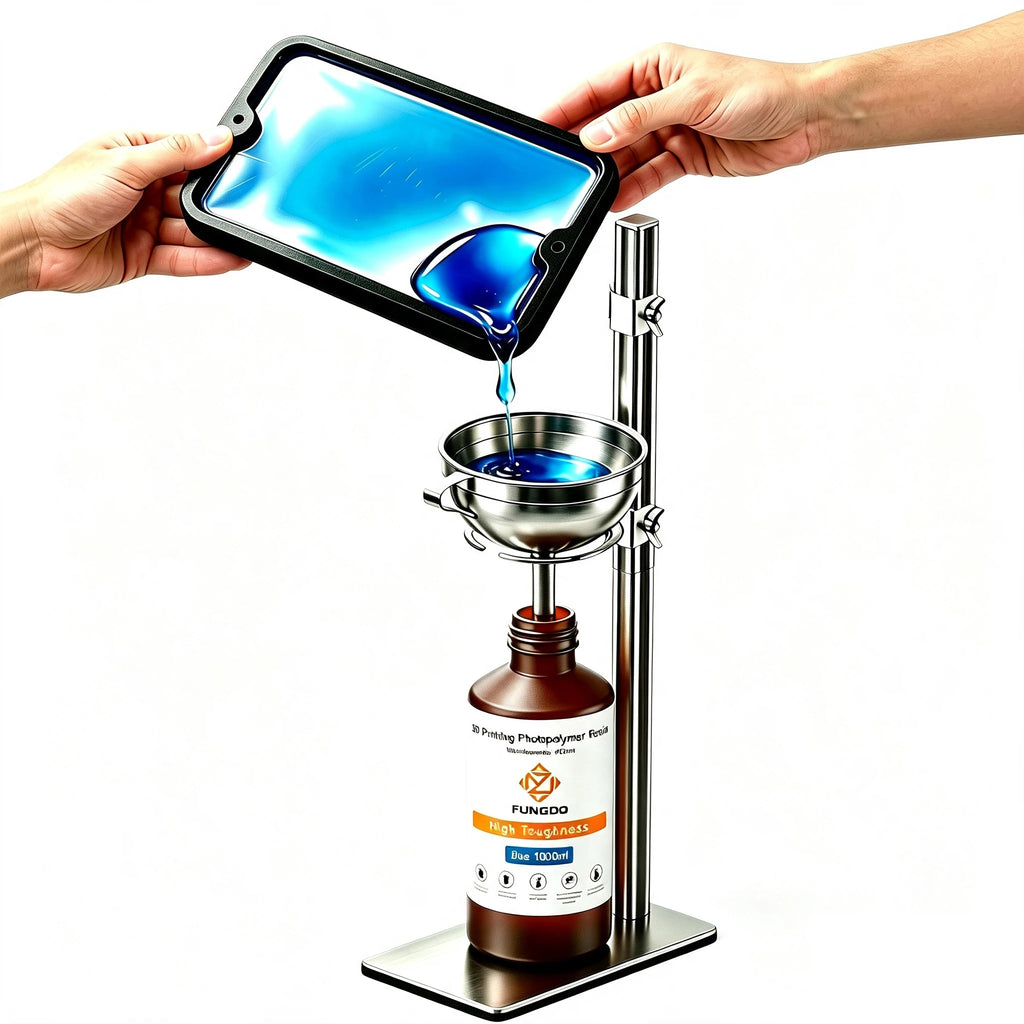 3D Printer Resin Recycle Funnel Stand Resin Vat Holder Resin Tank Stand Funnel Holder Easy to Pour Liquid to Bottle Easy Clean R
