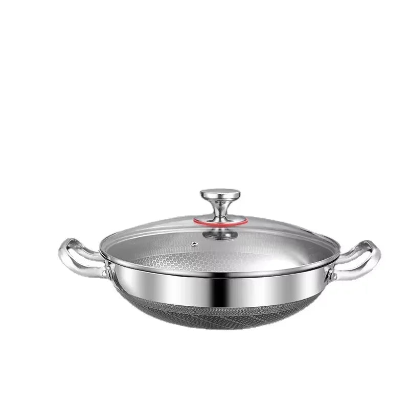 304 Stainless Steel Soup Pot with Lid, Honeycomb Nonstick, Induction & Gas Compatible