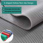 Waterproof Non-Slip PVC Floor Mat 40x90cm Dirt Resistant Indoor/Outdoor, Green Grey Red