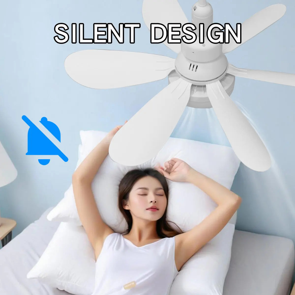16.53 Inch Small Ceiling Fan With LED Light 30W E27 Base Remote Control 3 Speed Adjustable 3000K-6500K Dimmable For Bathroom