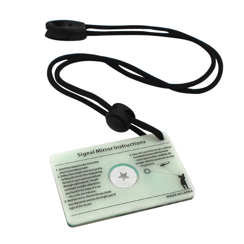 Survival Signal Mirror Emergency Rescue Outdoor Marine Kayak Mirror Reflection Signal Mirror Traval Hiking Accessory