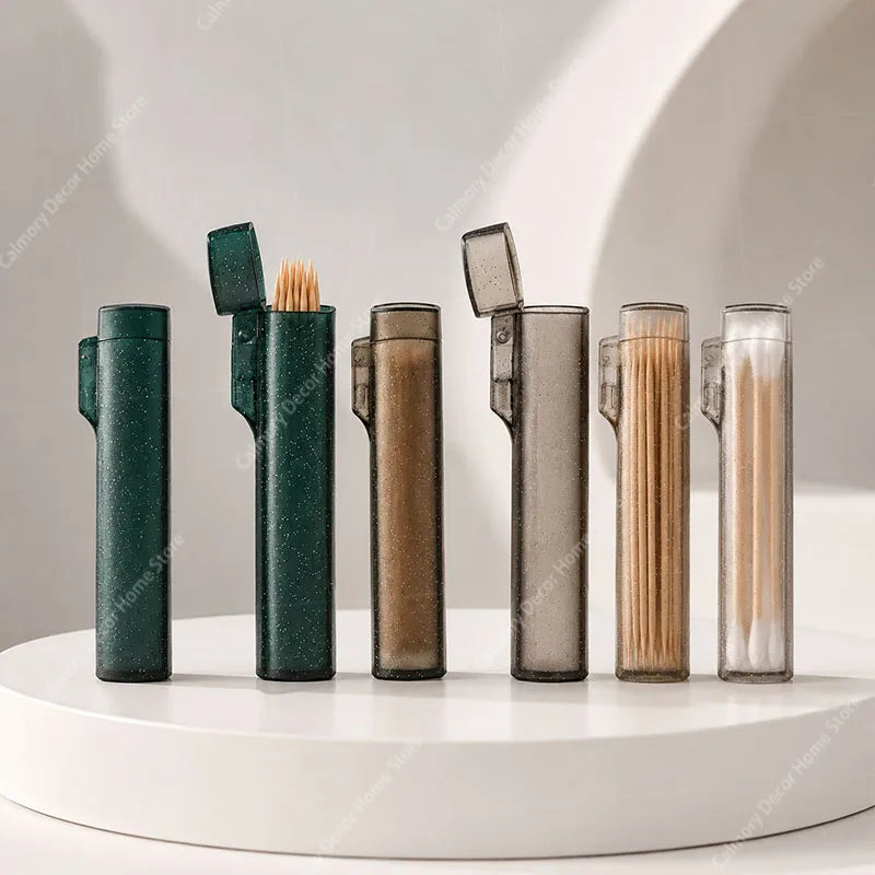 Transparent Mini Storage Box for Bandages Toothpicks Cotton Swabs, 1pc, Grey or Green
