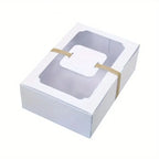 5/10pcs, New Large Kraft Paper Box, Cookie Candy Cake Gift Box, PVC Transparent Window Birthday Christmas Gift, Party Supplies