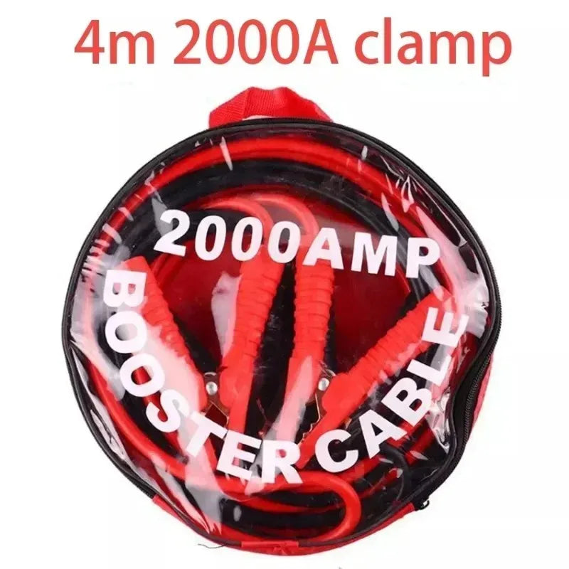 4M 2000A Booster Cable Heavy Duty Car Battery Jump Starter Cable  for Car SUV Truck   Emergency Ignition Quick Start Power
