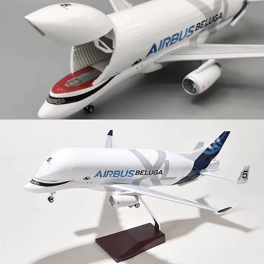 A330 Beluga Airways Airplane 42cm/20cm 1:150 Scale Diecast Resin Aircraft Metal Model Jet Openable Cargo Bay With Base Display