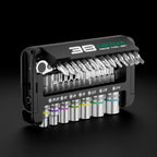 38pc Ratchet Socket Wrench Set, Chrome Vanadium Steel, Extension Rods Auto Repair Kit