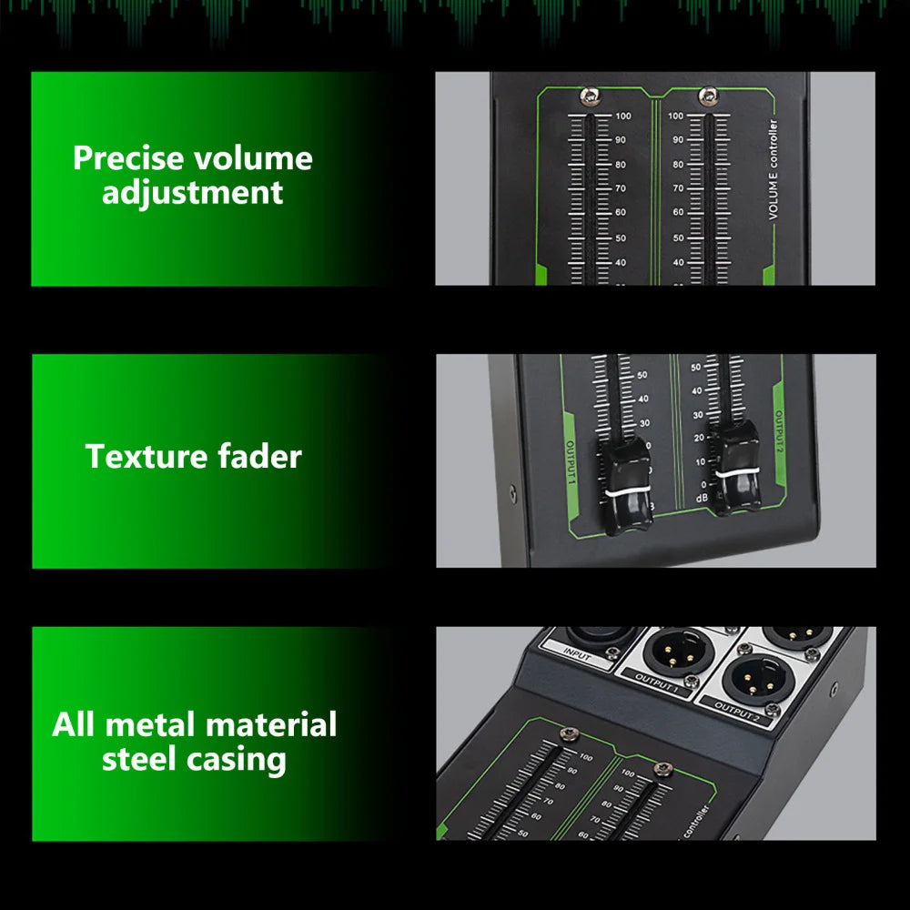 Passive Monitor Volume Controller XLR Input Output Passive Stereo Controller No Loss Volume Adjustment Controller Plug & Play